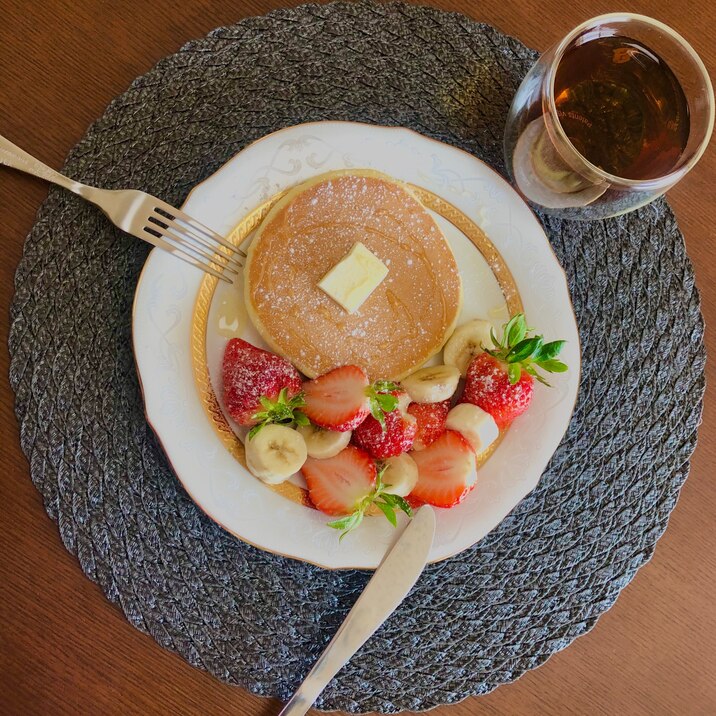 豆乳でふっくら優しいホットケーキ